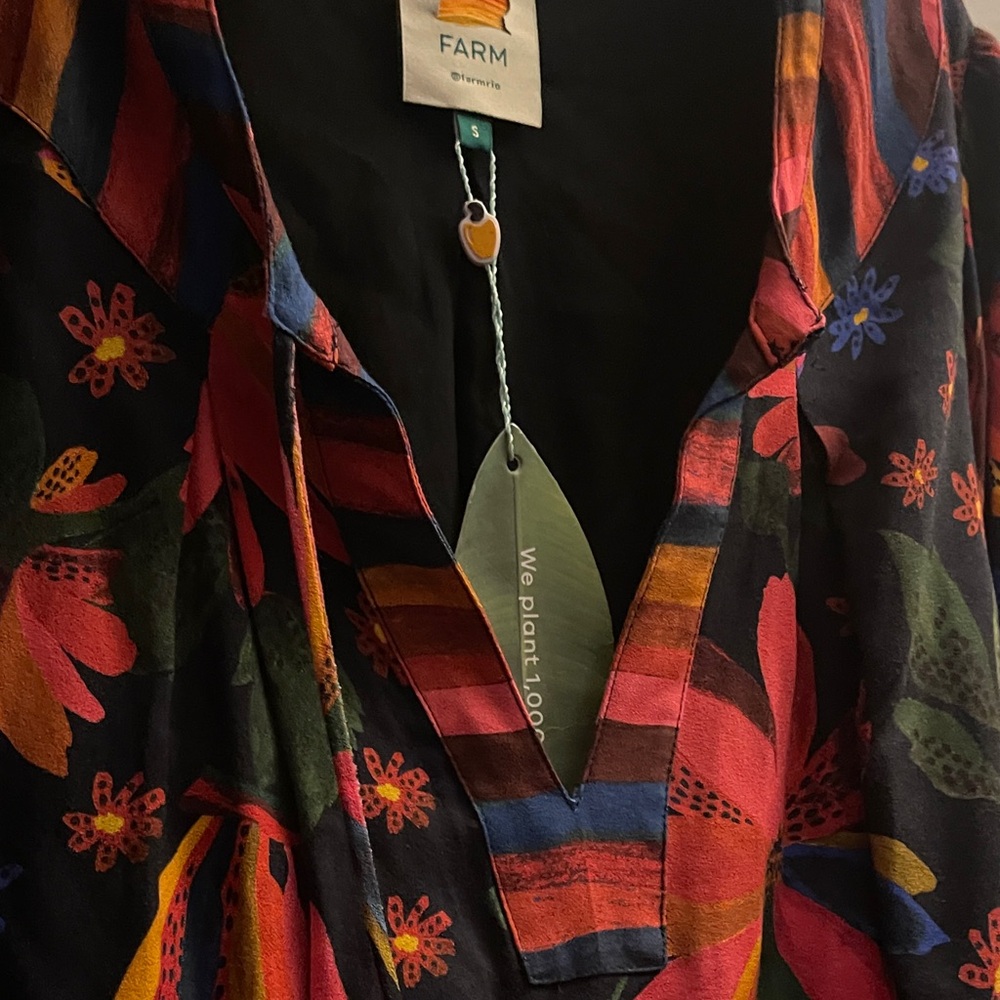 Farm Rio Black Banana Sky
Mini Dress Colorful Floral Dress Size Small NWT - Picture 10 of 14